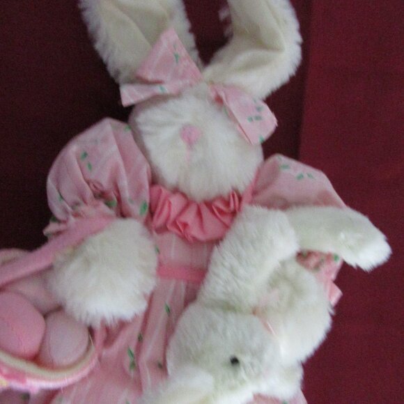 Delton Products rabbit baby Easter basket 16" pink dress display only - Picture 3 of 7
